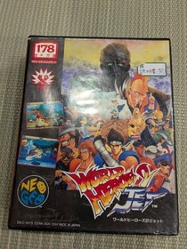 Lot 2 World Heroes 2 JET W/Box Neo Geo ROM SNK Used Game Retro Good From Japan