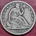 1868 S Seated Liberty Half Dollar 50c VF - XF #100960