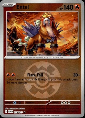Entei (Quick Ball) 025/217 Rare Ascended Heroes Pokemon Reverse Holo LP