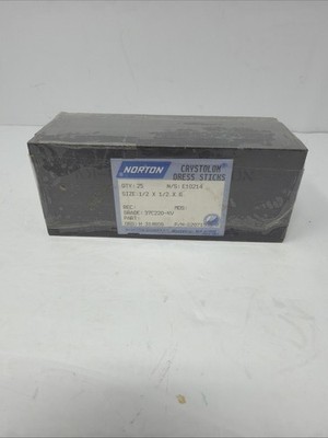 Lot 25 SEALED Norton Crystolon Dress Sticks 1/2'' X 1/2'' X 6'' Grade 37C220-KV