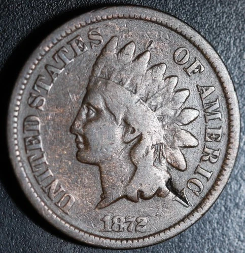1872 INDIAN HEAD CENT - VG Details