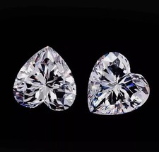 IF Clarity Heart Shape Loose CVD Diamond 6 x 6 mm D Color Pair Certified