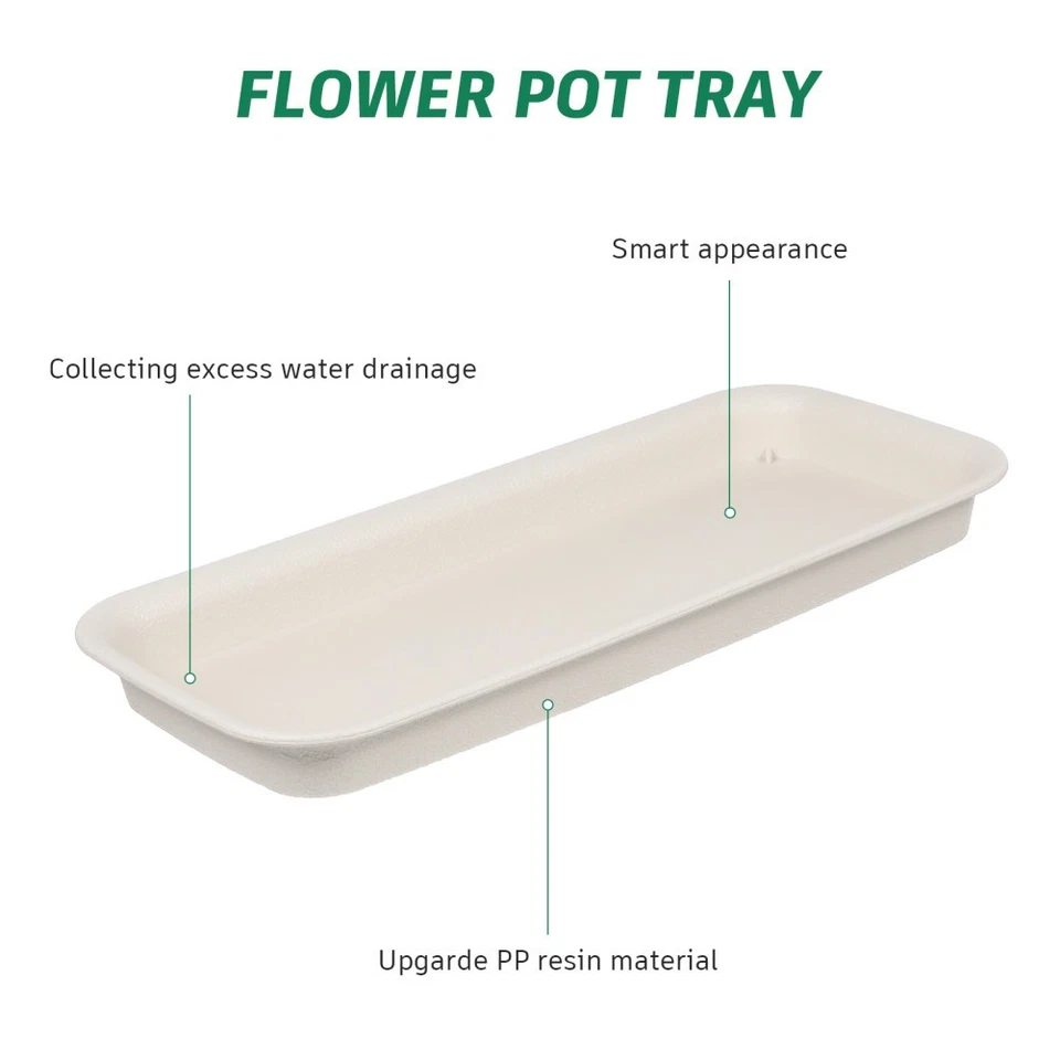 Set of 2 Plant Water Trays Planting Self-watering Herb Planter Rectangular - Image 2 of 4