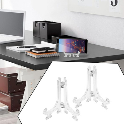 25 Pcs 4 Inch Clear Plastic Easels or Stand/Plate Holders, Displays Pictures/...