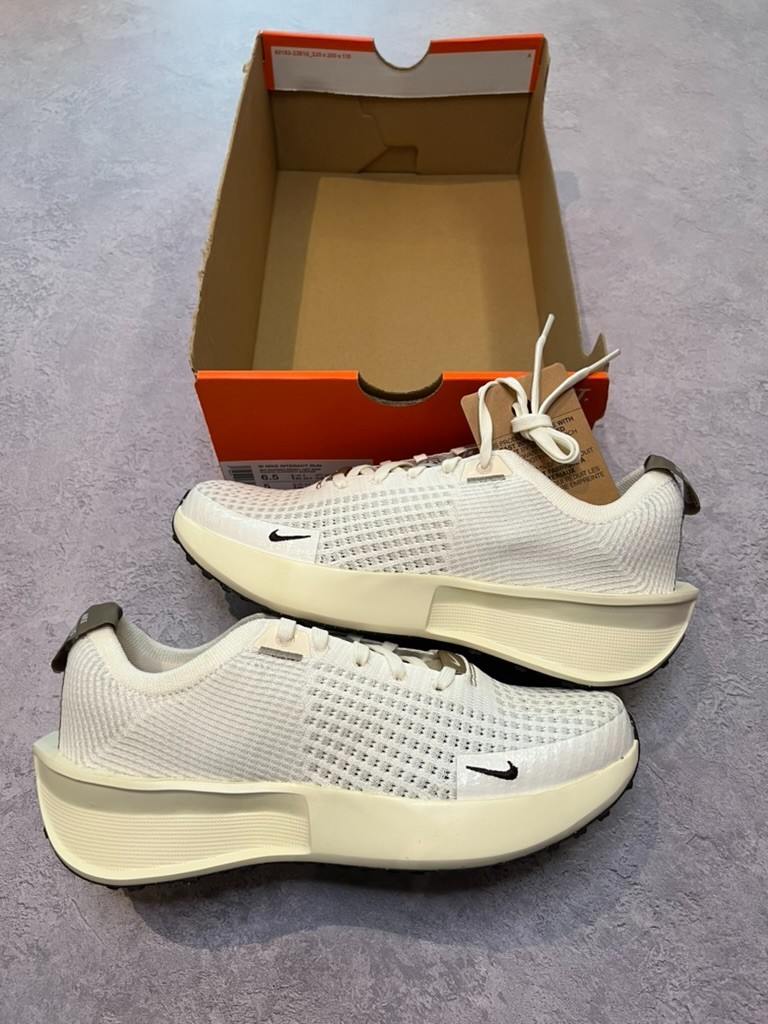 Nike Womens Interact Run Running Trainers Sail/Black - Size UK4 - FZ3742 133