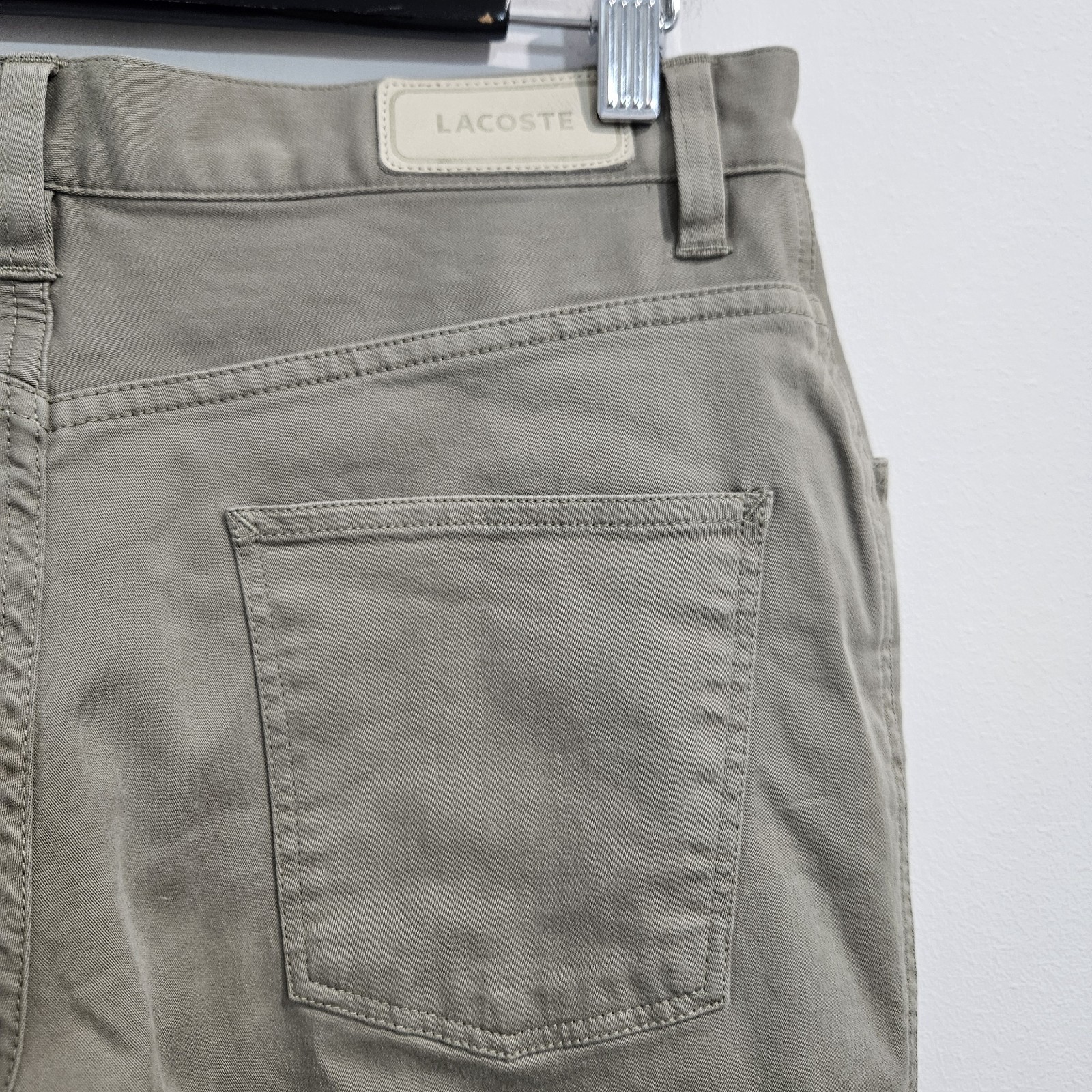Lacoste Beige Chino Pants W30 L33 Slim Fit Cotton Stretch Zip Fly  thumbnail 5