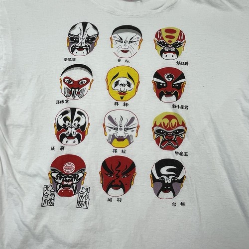 Vintage Jamicon Mens T Shirt Large 90's China Tourism Face Mask Colorful Asian - Picture 2 of 23