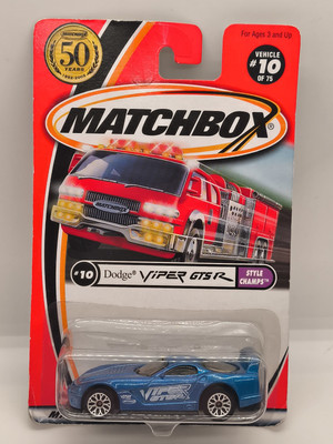 DODGE VIPER GTSR BLAU STYLE CHAMPS MATCHBOX SUPERFAST #10 VON 2001 USA OVP BOX