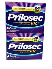 Prilosec OTC Heartburn Relief and Acid Reducer Exp 12/2026 42ct  2 Pack