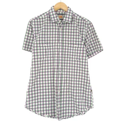 HUGO BOSS Camisa Hombre Stretch Cuadros Algodón Jt1 Talla M - Imagen 1 de 4