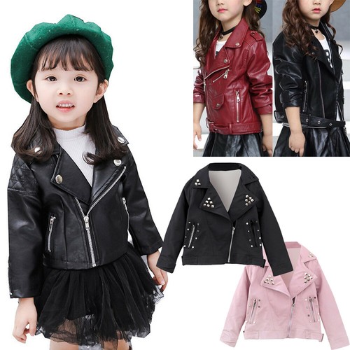 Kids Girls Cool Jacket Tops Children Girl Motorcycle Outwear | eBay