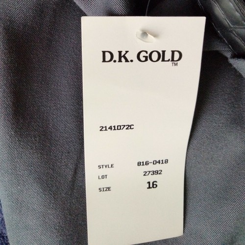 Vintage D.k. Gold Women Pants Size 16 Grey Pleated Tapered Pockets Deadstock - Picture 5 of 8