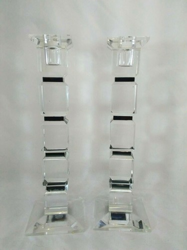 Schwarz Kristall Kegel Kerzenhalter 10 cm hoch 2er Set - Bild 2 von 9