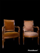 coppia di poltrone impero noce