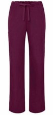 ADAR WOMENS SCRUB DRAWSTRING PANTS - EGGPLANT 504 2 POCKET BOTTOMS - MED