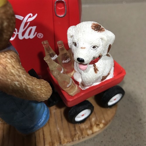 Coke Follows The Thirst Anywhere Coca Cola Memories to Cherish Sculpture W/ Dog - Picture 2 of 11