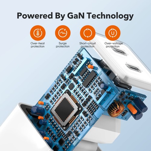 2Pcs 2-Port USB C Fast Home Wall Charger QC 3.0 Power Block Adapter For iPhone - Picture 5 of 17