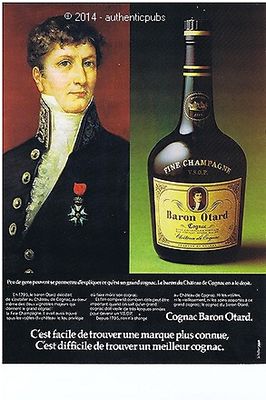 COGNAC ADVERTISEMENT LE BARON DU CHATEAU DE COGNAC BARON OTARD 1973 FRENCH AD PUB