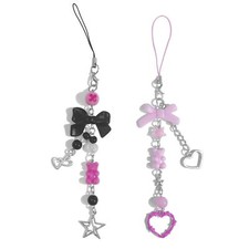 2 Pcs Phone Charms Aesthetic Y2K Cell Phone Charm Straps for Phone Bag