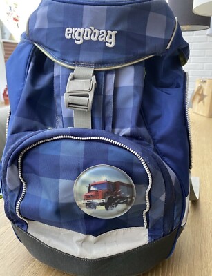 Ergobag Schulranzen blau kariert Feuerwehr