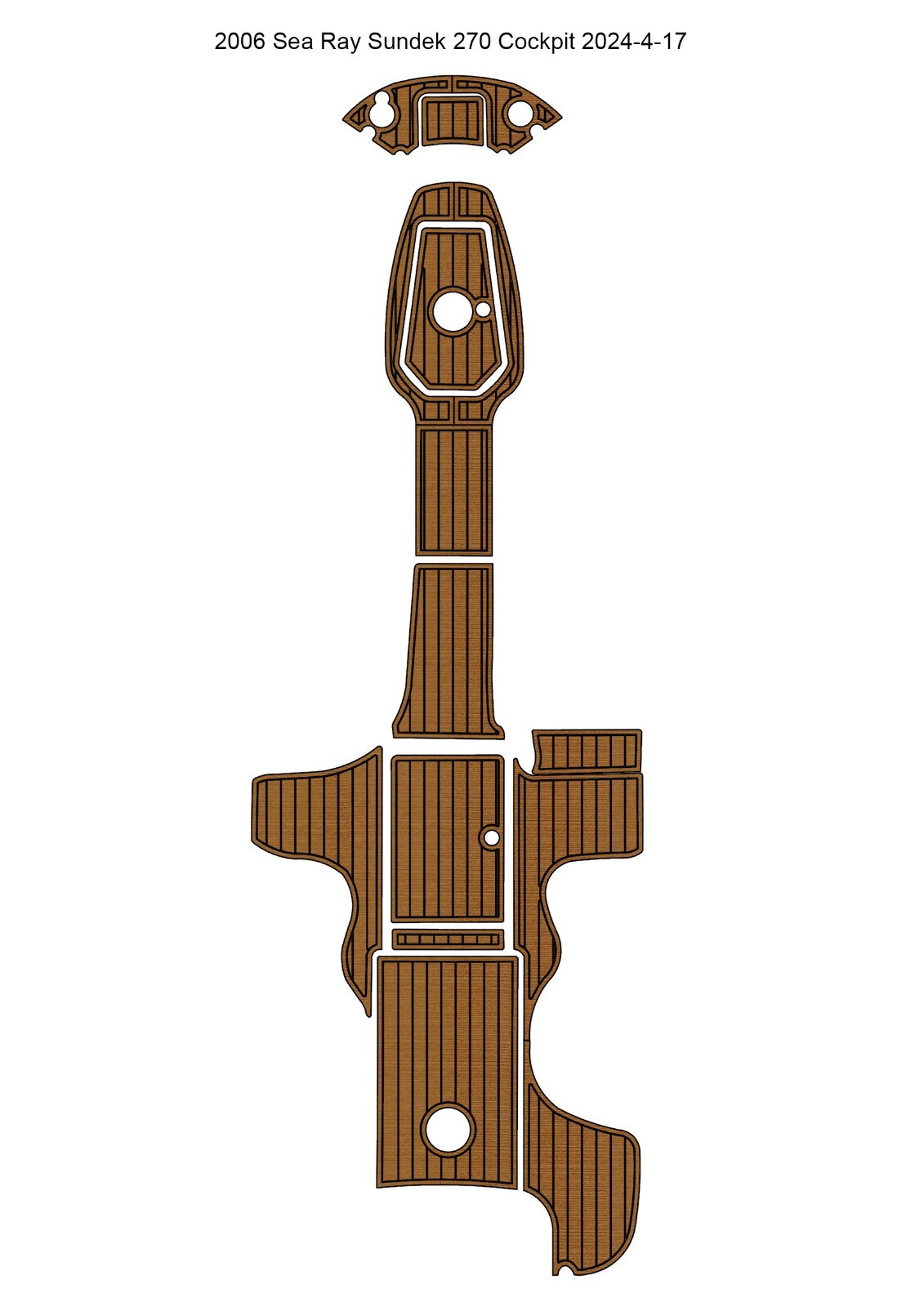 2006 Sea Ray Sundeck 270 Cockpit Pad Boat EVA Foam Teak Deck Floor Mat Flooring