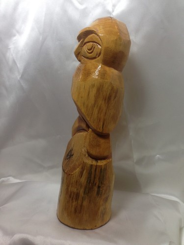 Marv Clarke 12" Hand Carved Owl Figurine Statue Carving Hard Wood - Bahama - Picture 2 of 6