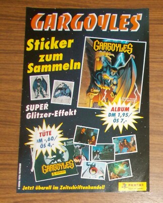 Seltene Werbung Panini GARGOYLES - Auf den Schwingen der Gerechtigkeit 1996