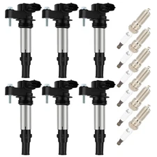 Set of 6 Ignition Coil & Spark Plug For Saab 9-3 V6 2.8L 2006-2009 UF375