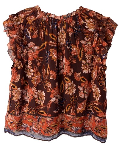 Old Navy Top Womens XL V Neck Short Ruffle Sleeves Floral Print Lined Chiffon - Picture 18 of 20