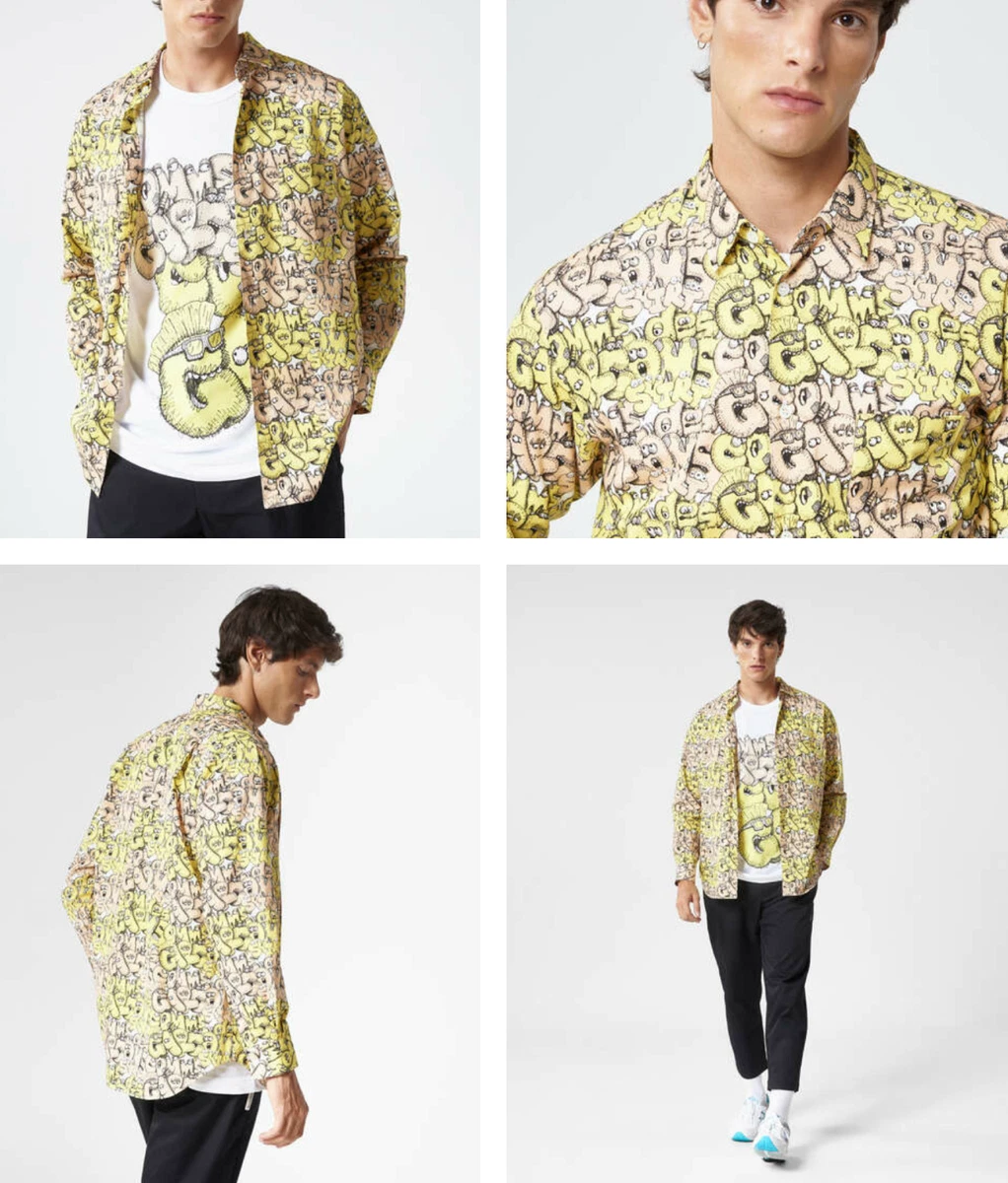 CDG Shirt x KAWS Classic Poplin Shirt Green/Pink