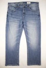 T.K. Axel Jeans Men's 40x32 Slim Boot Cut Flap Pocket Distressed Med Wash