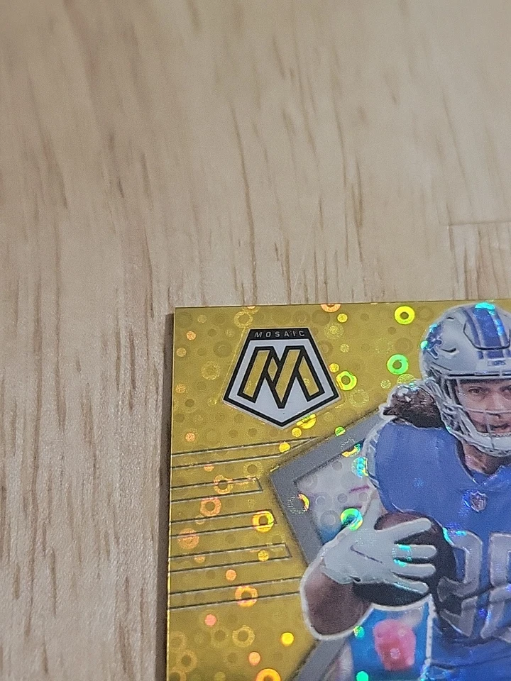 2022 Mosaic TJ HOCKENSON Gold Disco No Huddle Autograph /10 #ANH-TH Lions Auto - Image 2 of 4