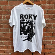 Vtg Roky Erickson & the Aliens heavy Cotton White All Size T Shirt For Men TR141