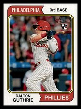 Dalton Guthrie RC 2023 Topps Heritage #305 Rookie Phillies Centered Mint