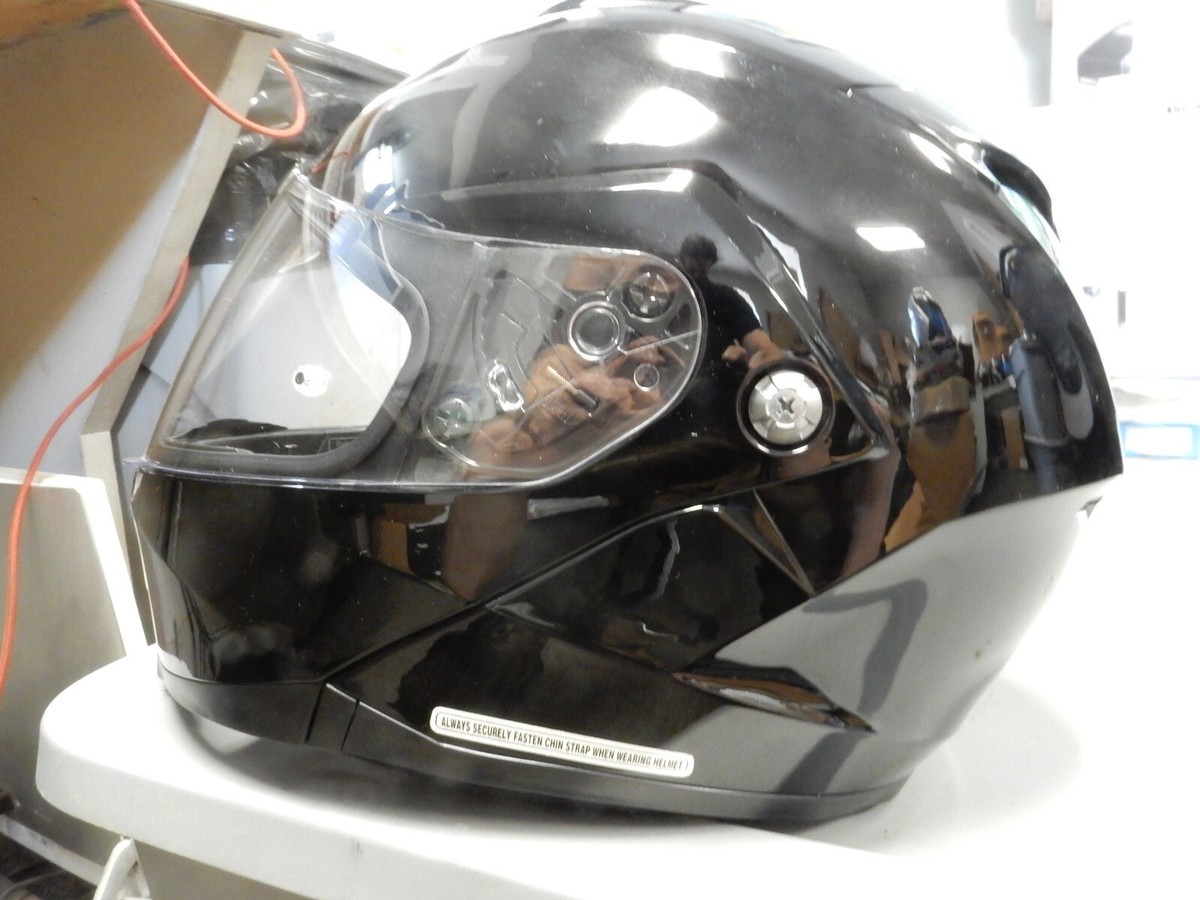 hjc black is-max ii modular helmet 980-605 NOS HJC Gloss Black IS-MAX II XL 61-62cm Modular Full Face Helmet 980-605