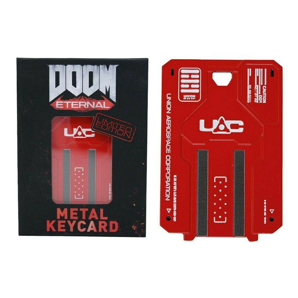 DOOM Eternal Red UAC Key Card Official Limited Edition Metal