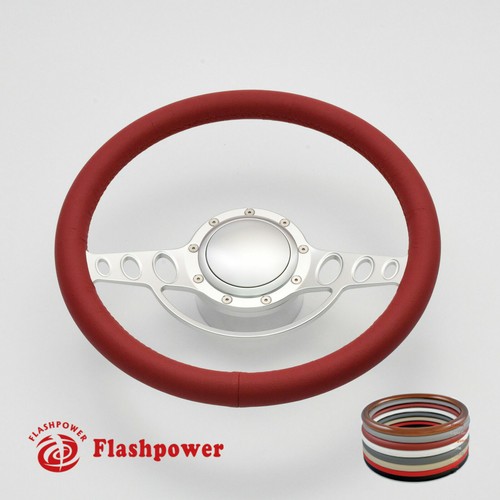 Kit Volante Billet Aluminio 9 Agujeros 14" con Botón Bocina y Adaptador - Imagen 5 de 11