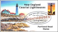 AO-4791-1, 2013, New England Lighthouses, FDC, Add-on Cachet, DCP, Portland Head