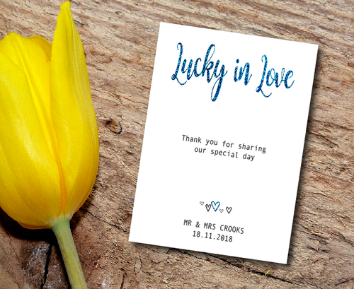 10X Lucky in Love Personalised Scratchcard/Lottery Ticket Holders Wedding GL2d1 - Picture 5 of 5