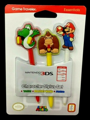 NINTENDO 3DS  TRAVELER ESSENTIALS - YOSHI DONKEY KONG MARIO CHARACTER STYLUS SET