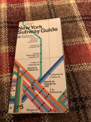 Vintage New York City MTA Subway Guide Map Massimo Vignelli designer 1974 good