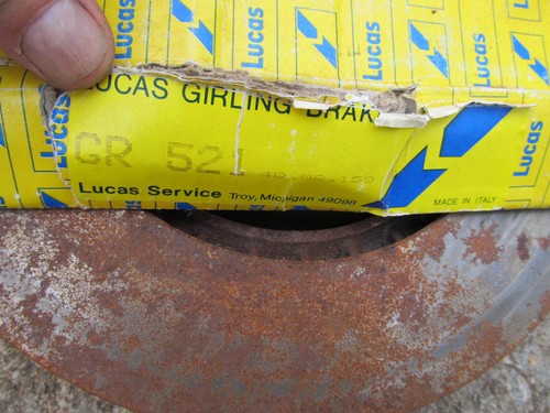 Nuevo de Lote Antiguo Lucas Girling Rotor Disco GR521 GR 521 BMW VW? Oxidación menor - Imagen 4 de 4
