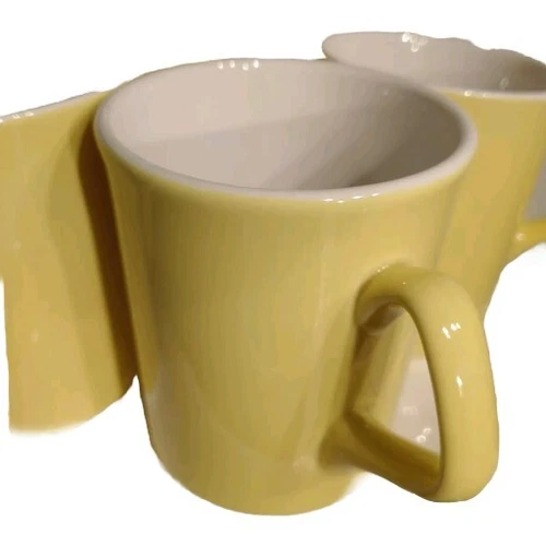 Homer Laughlin Yellow Coffee Mugs Set 6 712clo