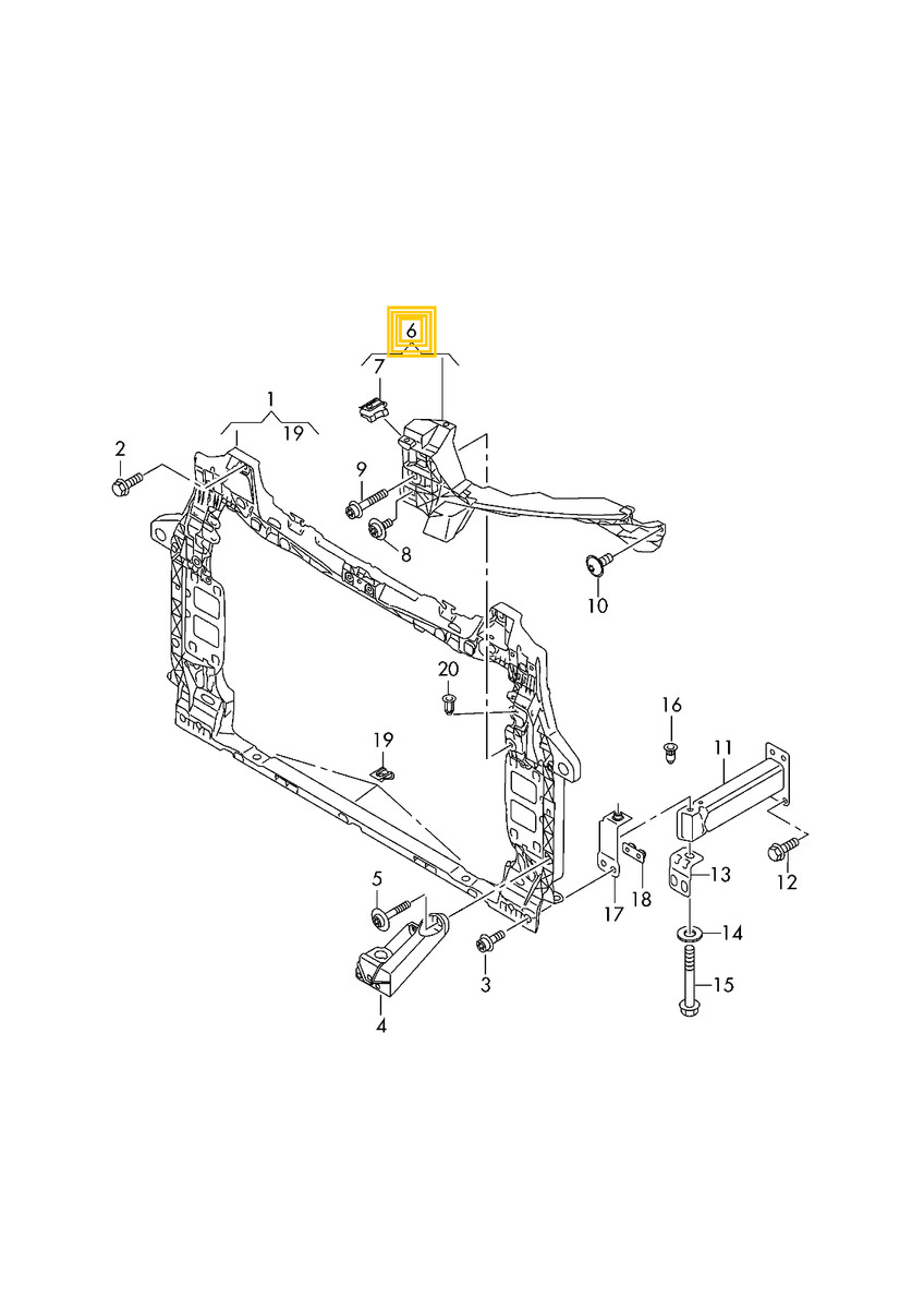 Genuine Audi Q7 2007-2015 Halogen Headlight Mount Panel Brackets – Pair (Left + Right)