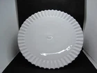 Vintage Fenton White Milk Glass Hobnail Cake Stand Ruffle Edge