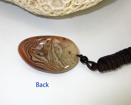 Collana 24" in cristallo di agata di roccia naturale a fascia lucida 24" - Foto 4 di 5