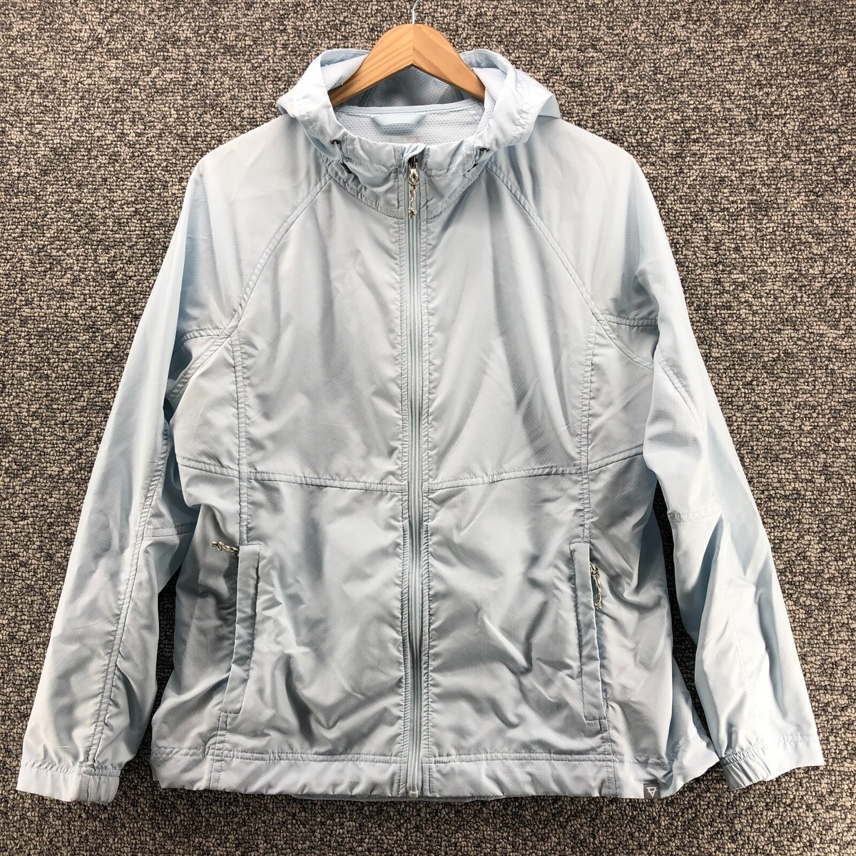LIV Life Integrity Earth Windbreaker Hooded Jacket Light Blue 