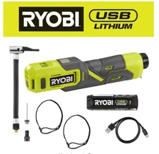 High Pressure Inflator Kit USB Lithium with 2.0Ah USB Battery Charging Cable New