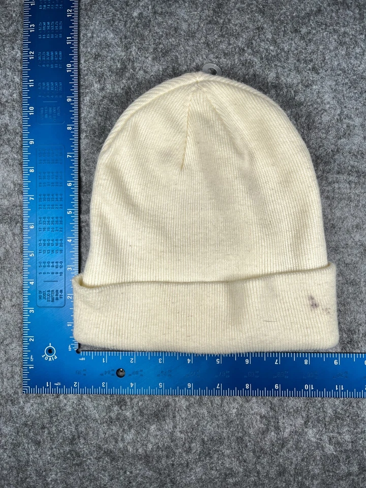 Gorro CAT Toque Adulto Talla Única Blanco Tejido Acrílico Logo Equipo de Construcción Foto 4 de 4