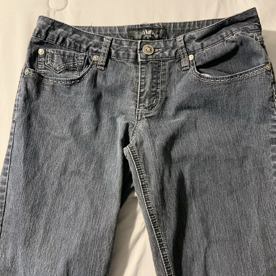 Pantalones de mezclilla YMI para mujer 5 jóvenes azules tiro bajo elásticos cómodos hipster rebeldes alternativos Foto 2 de 4